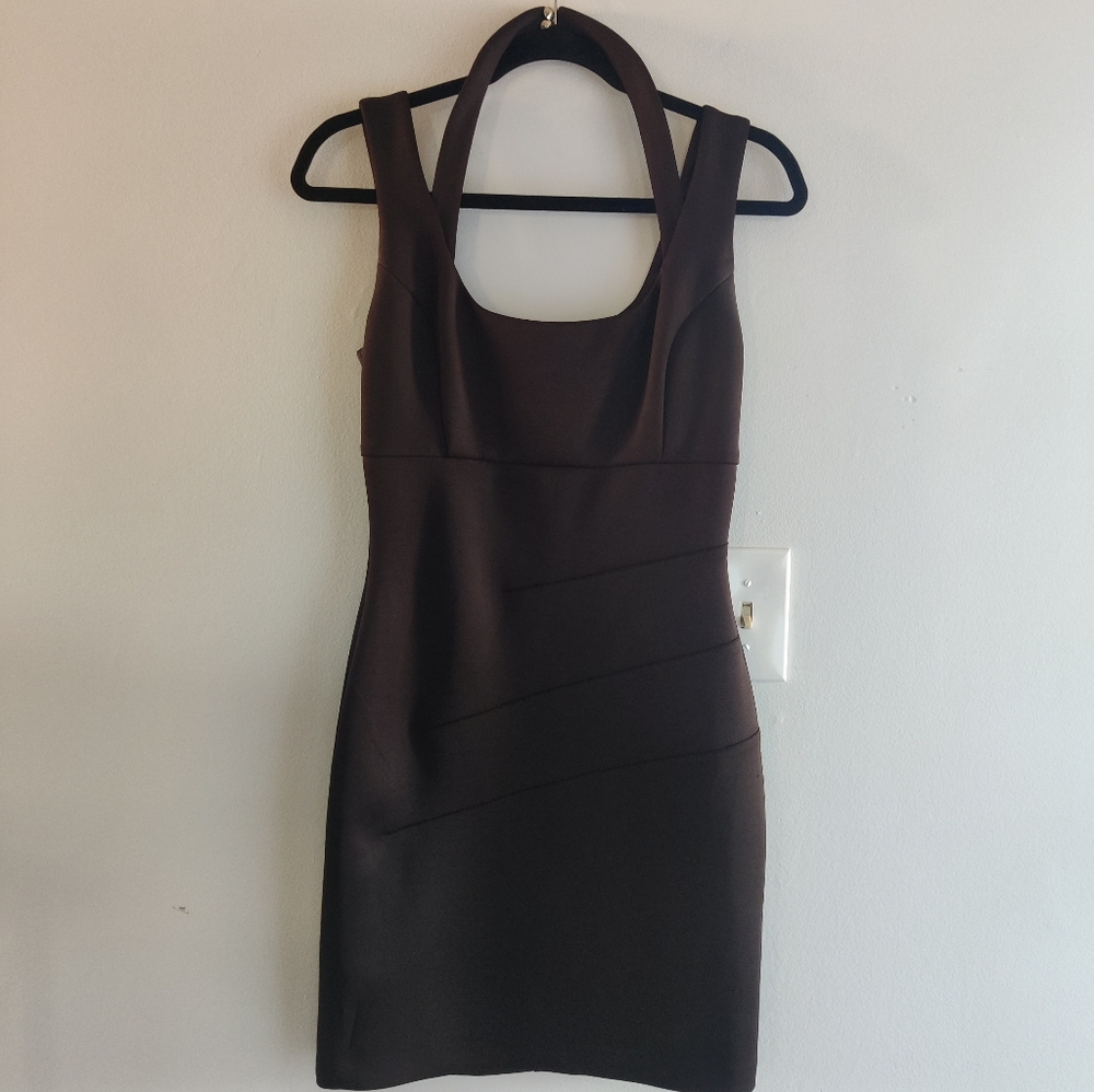 Guess Little Black Cocktail Bodycon Dress with Crisscross Straps Size 4